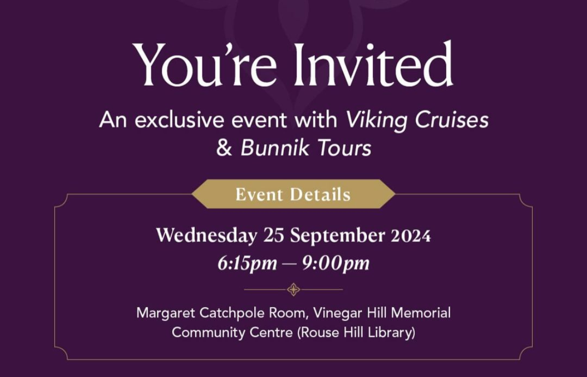 Exclusive Event with Viking Cruises & Bunnik Tours